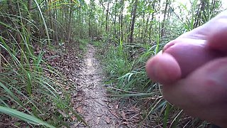 Sexy stranger helped me finish brightly in the forest with her gentle hand.