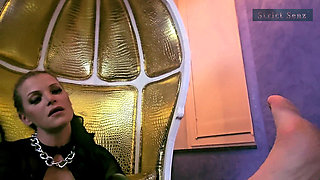 Stina Stone Femdom Feetworship Dirty Smelly Socks Barefeet by German Mistress in Leather Gloves