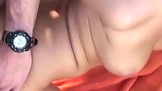 Sexy young couple pussy fucking in the park