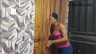 Home Alone African Black Lesbian Teens Enjoy Fucking Step Brother in FFM Threesome