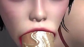 Asian Girl Gives a Morning Deepthroat Blowjob