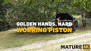 Mature4k. mature prostitute Texas Patti is fucking on top of her car in front of her hubby