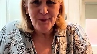 Big Boobed Blonde Masturbates With A Dildo In The Bathroom