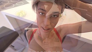 MissKitty2K shows off her open gams in a wild threesome visit