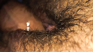 The Bull Makes the Beautiful Hairy Pussy Piss Between His Fingers and Fucks Her Deeply