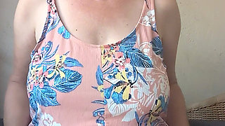 Hot Woman Exercises Naked in Patio