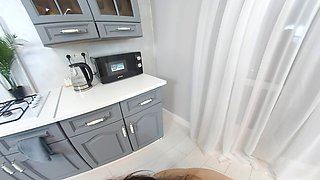 Tais Mersedes and Her Lover in VR Fuck in Her Kitchen