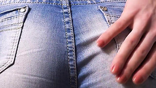 Sexy MILF in Tight Denim Shorts Flashing White Thong Whale Tail