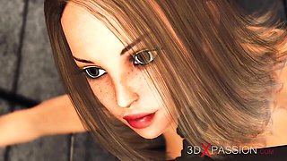 Patootie's extreme deepthroat action by 3DXPassion