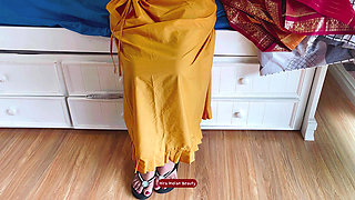 Hottest Saree Sex - Desi Milf in Silk Saree fucked hard by Brother in law - Loud moans - Pussy Eating