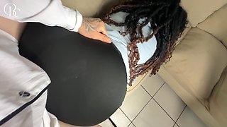 Ebony Secretary Gets a Promotion Through a Tiny Hole in Her Skirt
