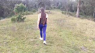 Amateur Stepmother In The Forest With Her Stepson Shows Off And Lets Him Touch Her Tits, Booty And Huge Cameltoe Desi Bhabhi