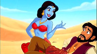 Aladdin Cartoon Porn: Horny Genie Fulfills Dirty Desires in Sexy Anime Fantasy