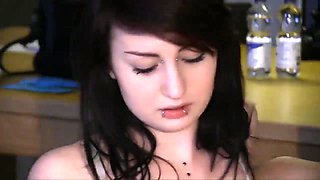 Cute Belgian Brunette Emo Girl Fucked By Two Young Boys - Euro Amateur Threesome with Cumshot