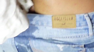 Fisting Until Squirts Her Shorts Completely Wet Homemade MILF Squirting