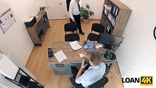 Loan4k. small call girl mina k is doing dirty things in the office to get the loan