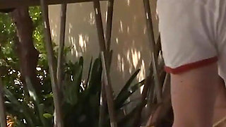 Garden party on the table...cum in mouth