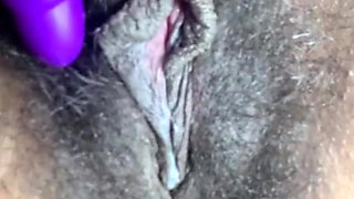 Close up Stimulating My Big Clit Hairy Pussy Creaming