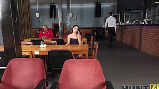 Ara Mix crams her tight ass with cock in the toilet for cash