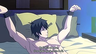 Dominatrixes and sperm showers in a hentai anime movie
