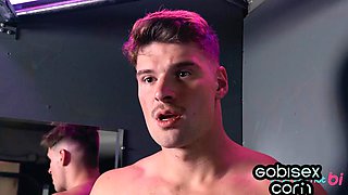 Insatiable bi nympho handling two cocks