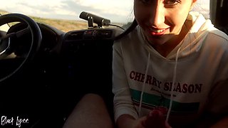 POV Car Blowjob in the Middle Of Nowhere