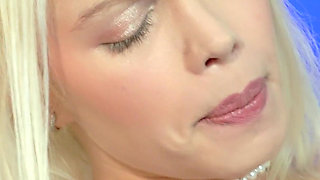 Blonde Brazilian Girl Get Fuck in the Her Wet Pussy, Anal by a Huge Monster Cock,high Heels Feet Fetish