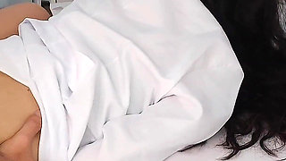 Skinny Nurse Observes Patient's Erection