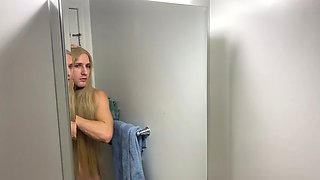 Crossdresser Fixing Messy Wig