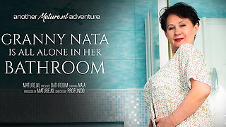 Modern Grandma Nata Loves To Play With Her Dildo And Her Pussy In The Bathroom