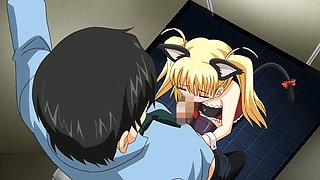 Pigtailed hentai blonde teen gets pounded deep doggystyle