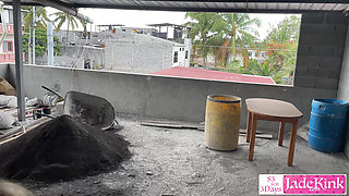Amateur couple fucking outdoor in a construction site PUBLIC SEX