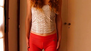 Amateur MILF Homemade Cameltoe and Lactating Boobs
