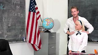 Schoolgirl In Short Skirt Gets Fucked Hard In Classroom