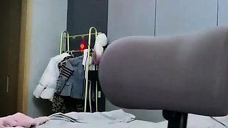 Glamour babe with big boobs masturbates in lingerie