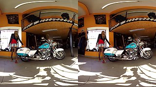 186 - Claudia Mac - Blonde Pornstar Naked On A Bike