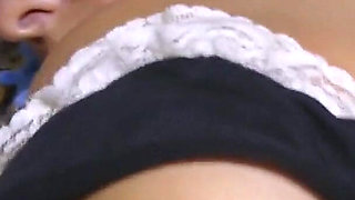 Fingering in French Maids Costume with Ass Spreading