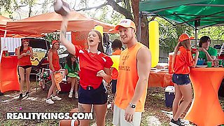 College Girls Sky Wonderland & Katerina Deville Are Huge Football Fans & Dick Lovers