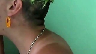 Cock sucking through gloryhole and swallow