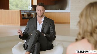 TUSHY Hot Blonde MILF Charlie Forde Squirts Like A Fountain During Anal