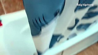 Katybigcherry Hot Russian Stepmom Shower Foot Fetish POV - Cum on Her Face