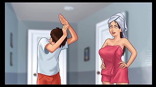 Stepsister Jenny's camshow in her swimsuit during summertime saga