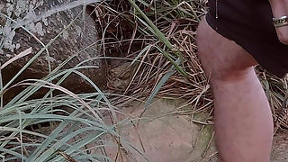 Dogging on the Beach My Hotwife Masturbates and Pees in Front of the Sea!