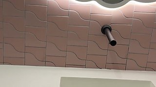 Me and My Step Daughter Pee in Public Toilet