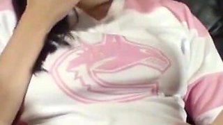 Nasty College Girl Rubs Her Clit