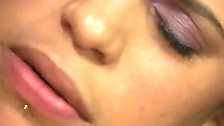 Beautiful ebony babe gets fucked hard