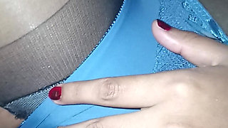 Stepniece in the Blue Lingerie with a Nice Ass