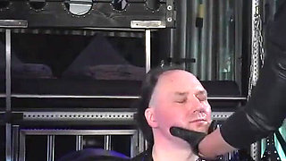 Face slapping and spitting slave