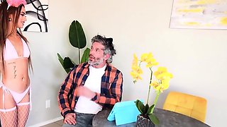 Skinny stepdaughter Nikki got a special surprise for Pops
