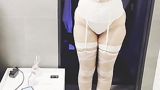 Hotwife Poses in a Bride Costume